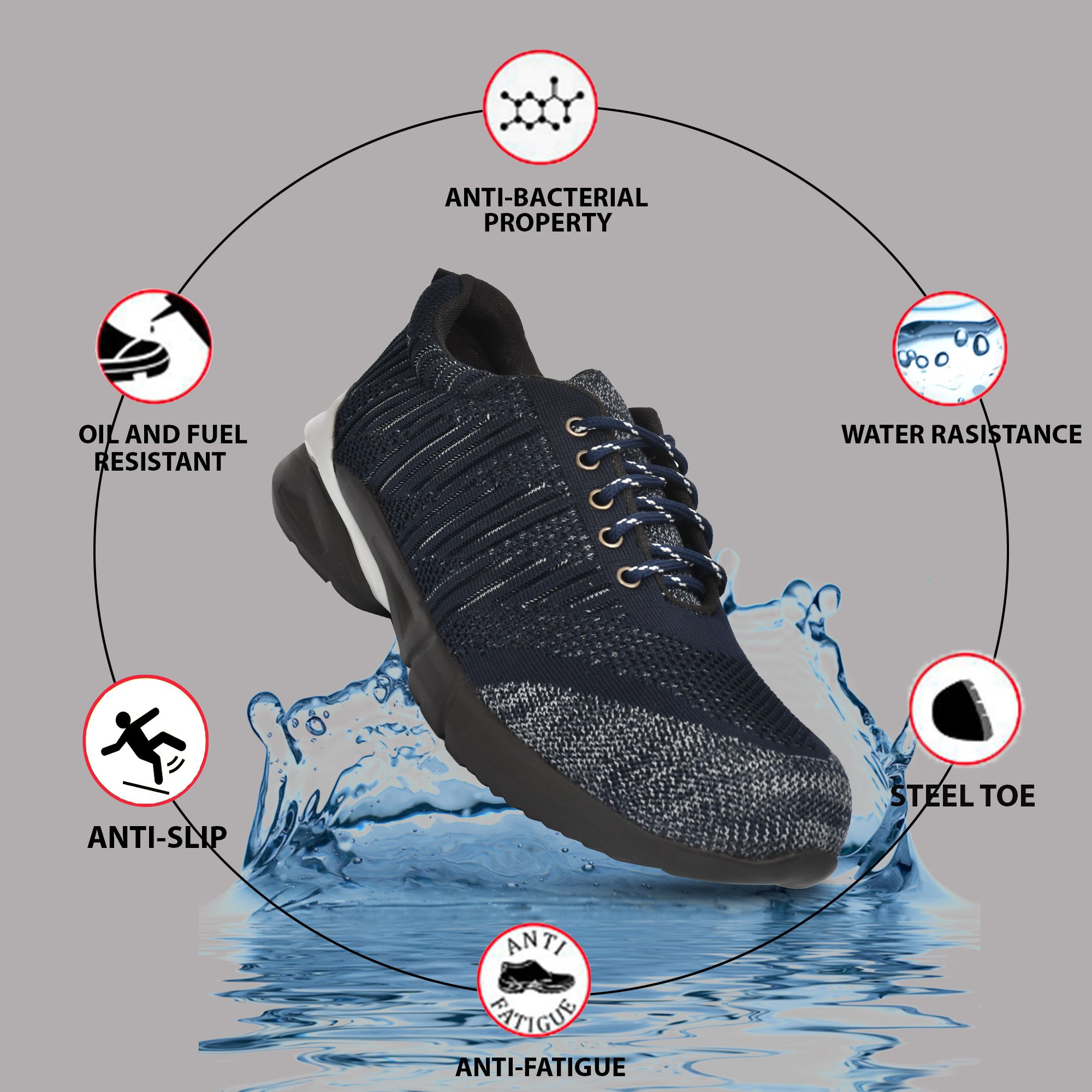 ozarro Steel Toe Canvas Safety Shoe-picture-17