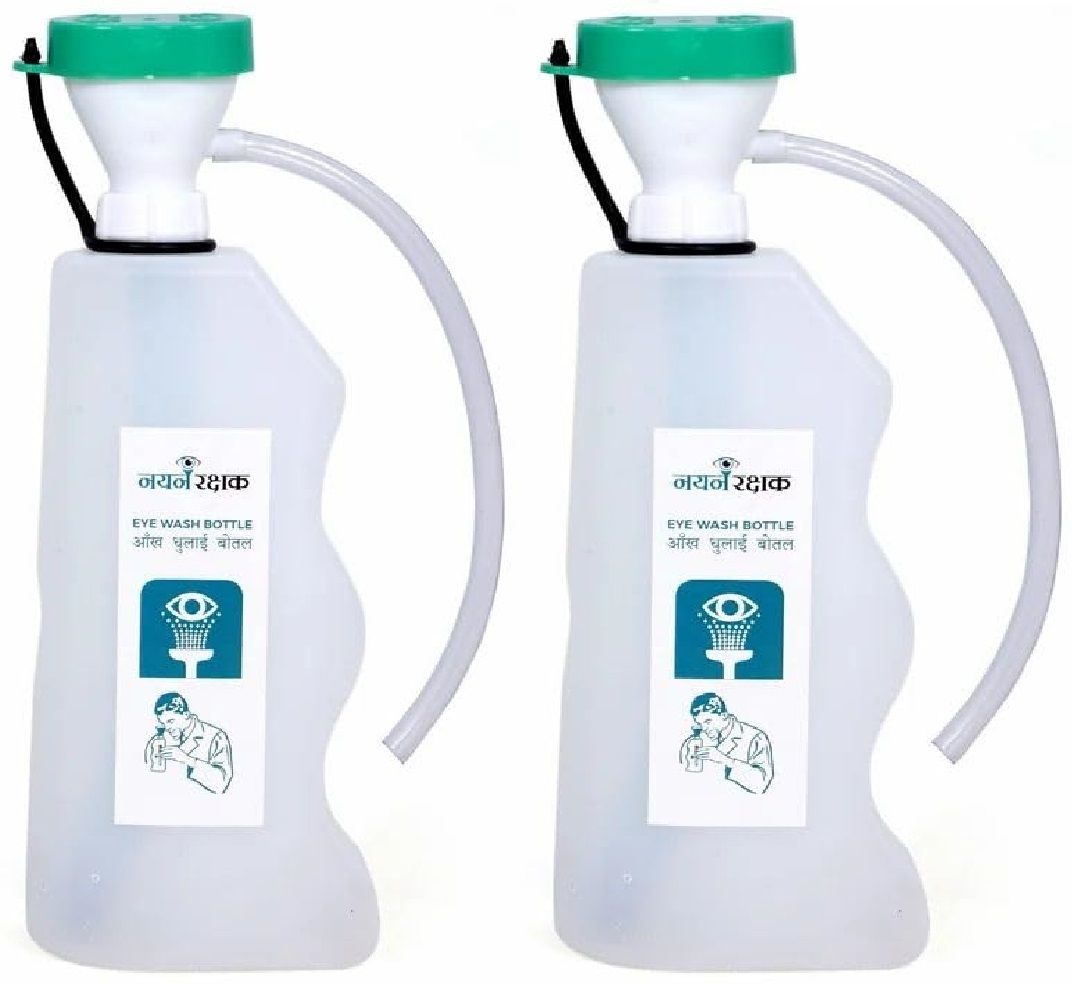 eye wash bottles (pack of 2) - portable emergency eyewash station bottle safety shower