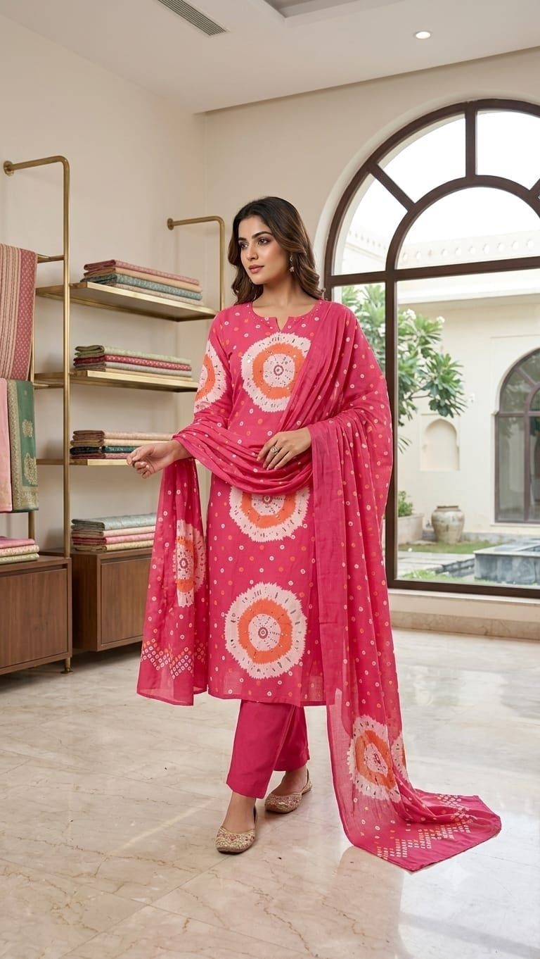 Printed Kurta, Trouser/Pant & Dupatta Set-image-48