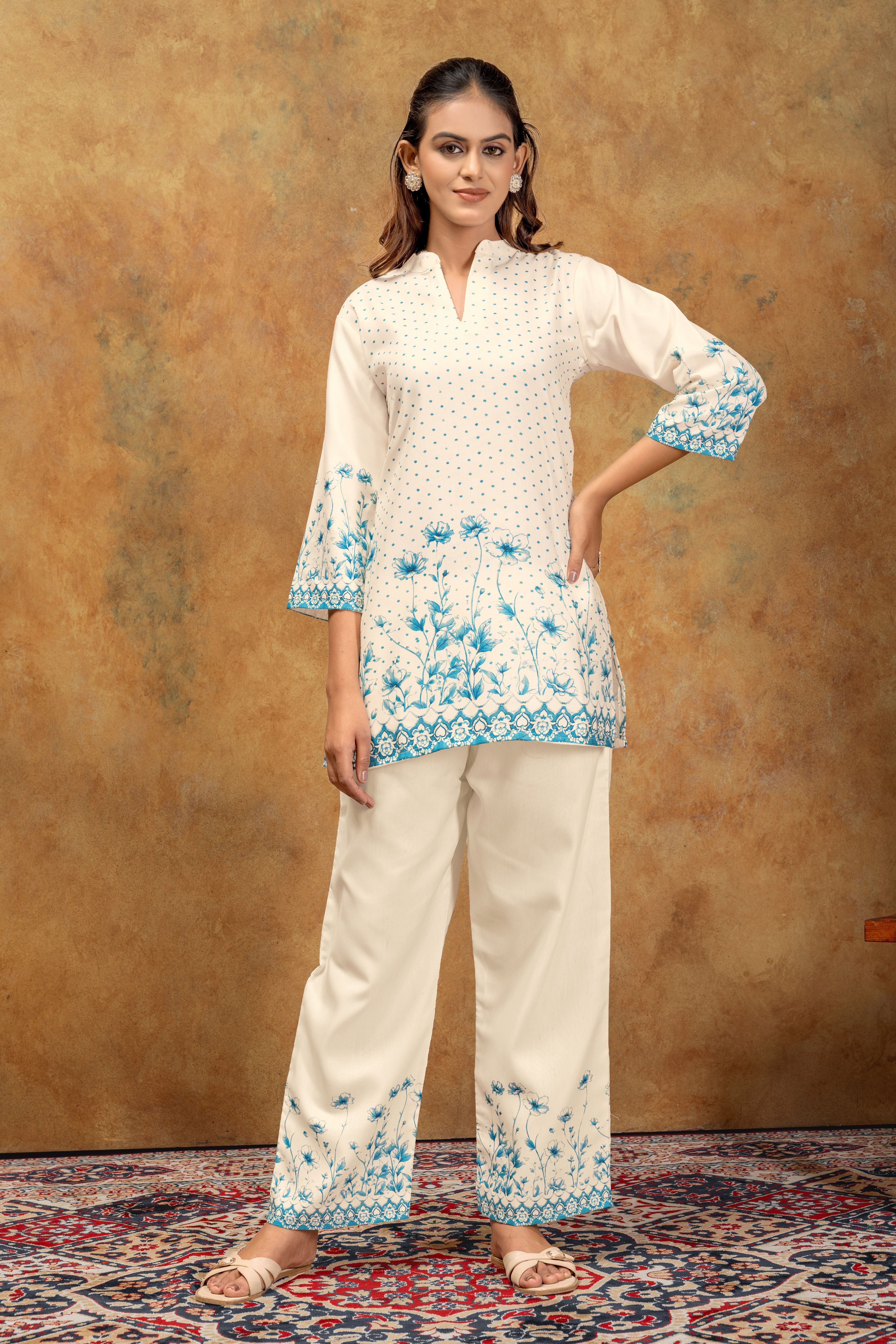 manvaa Printed Kurta, Trouser/Pant & Dupatta Set-picture-5