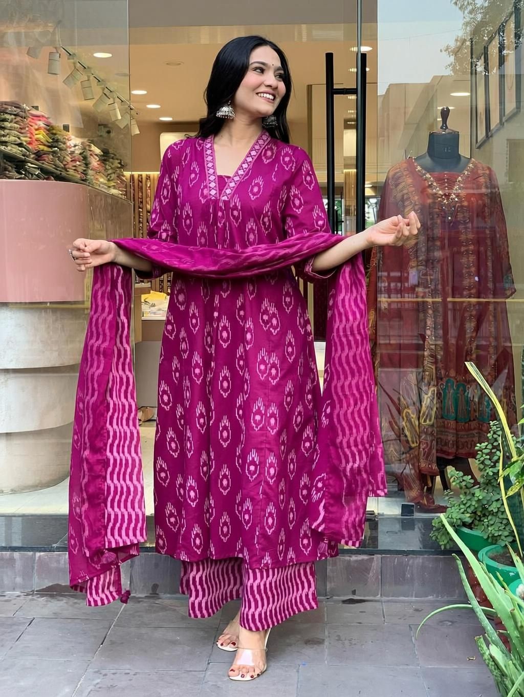 Printed Kurta, Palazzo & Dupatta Set-image-37