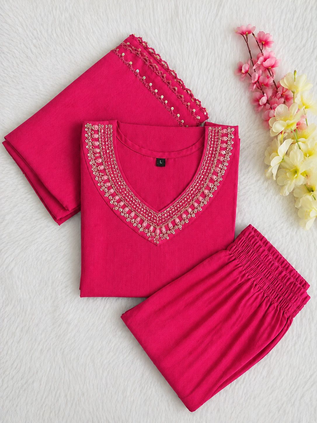 utsav fashion jhanvi Embroidered Kurta, Trouser/Pant & Dupatta Set-picture-12