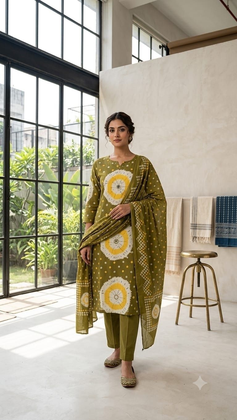 Printed Kurta, Trouser/Pant & Dupatta Set-image-23