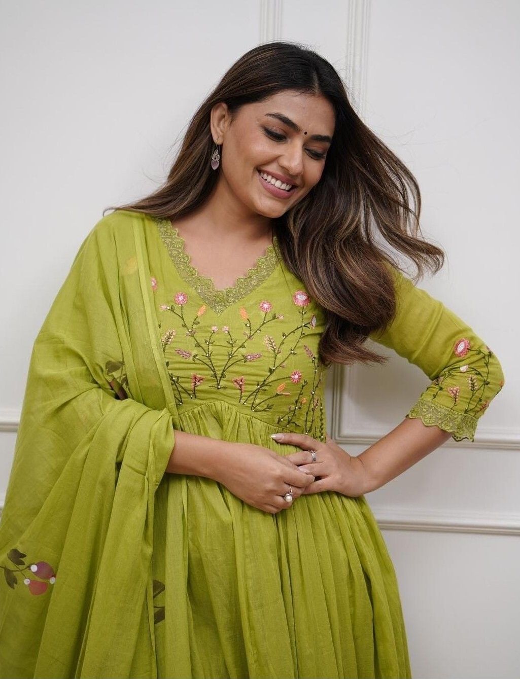 Embroidered Anarkali Kurta, Bottom & Dupatta Set-image-44