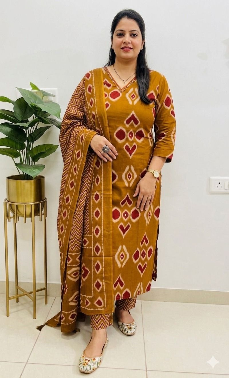 Printed Kurta, Trouser/Pant & Dupatta Set-image-42