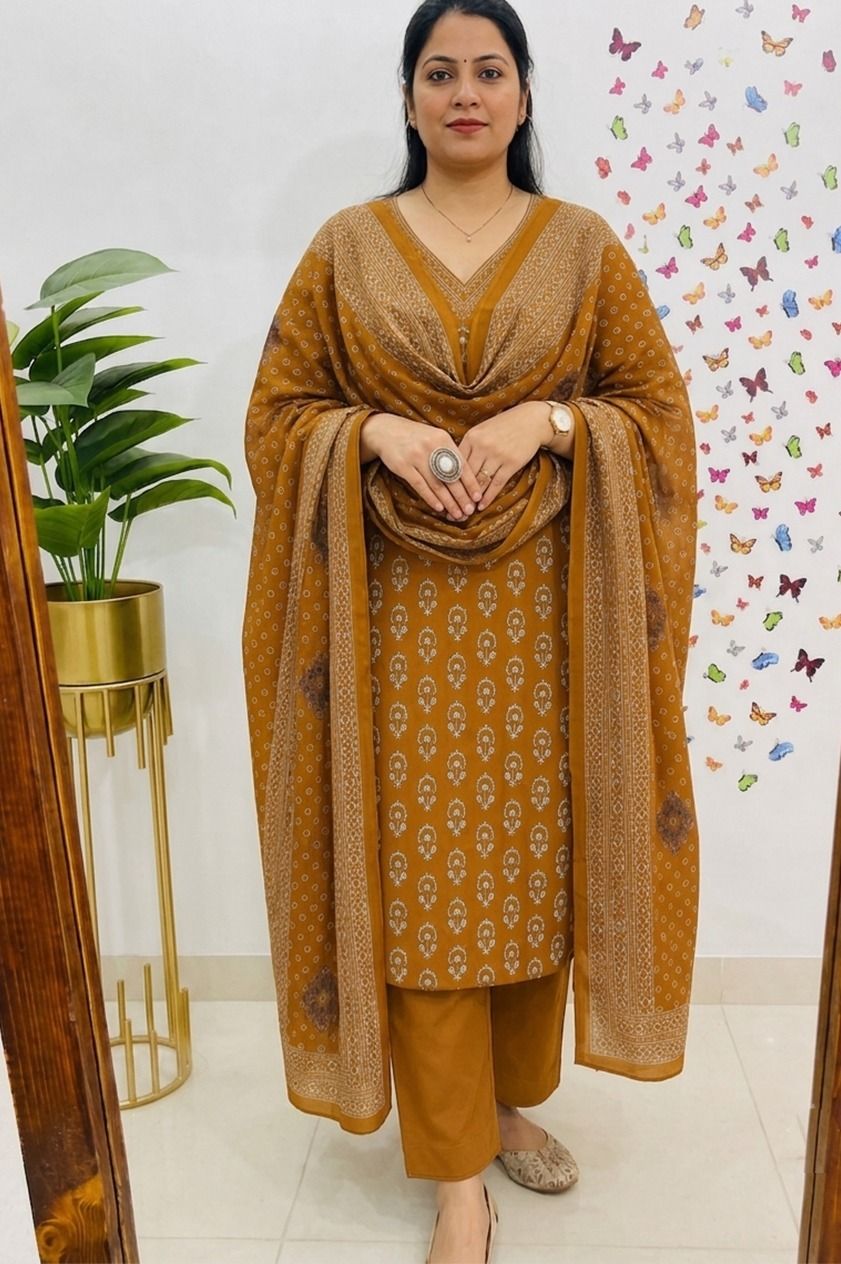 Printed Kurta, Trouser/Pant & Dupatta Set-image-34