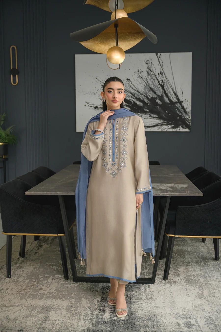Women Viscose Rayon Kurti Palazzo Dupatta Set-image-49