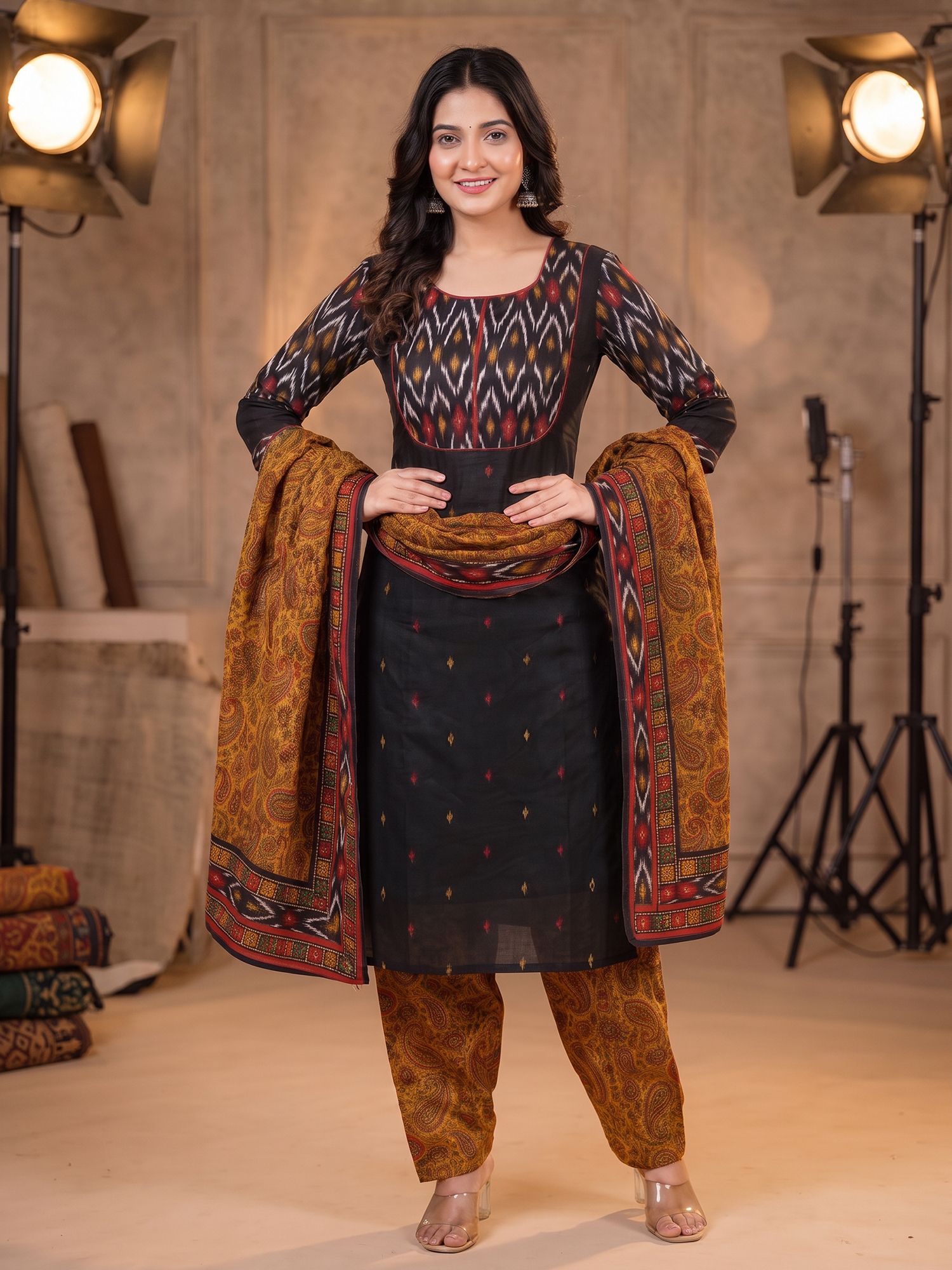 jevi prints Printed Kurta, Patiala & Dupatta Set-picture-3