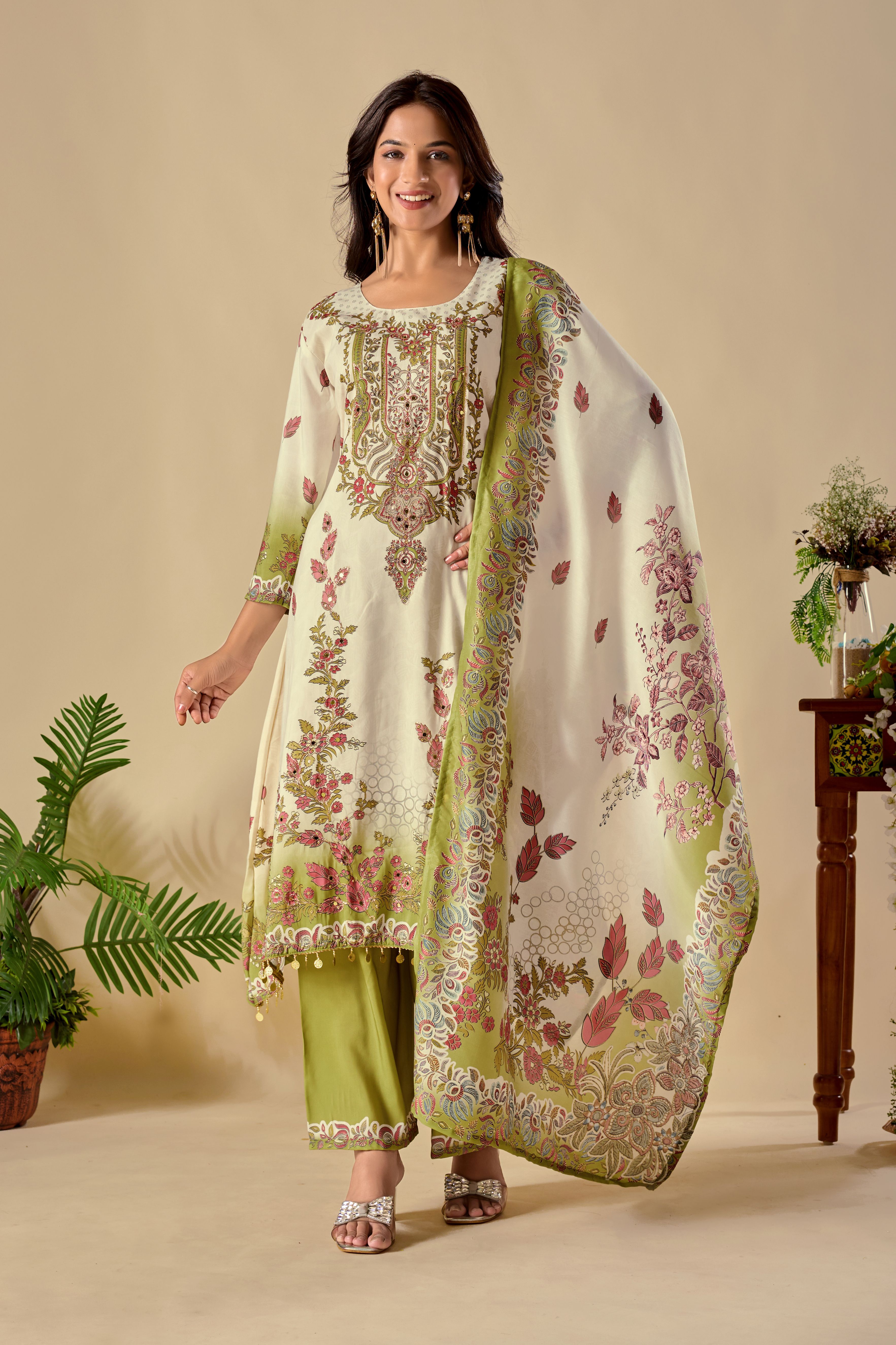 Women Ethnic Dress Multicolor Knee Length Dress-image-28