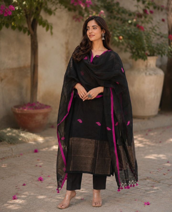 Printed Kurta, Trouser/Pant & Dupatta Set-image-29