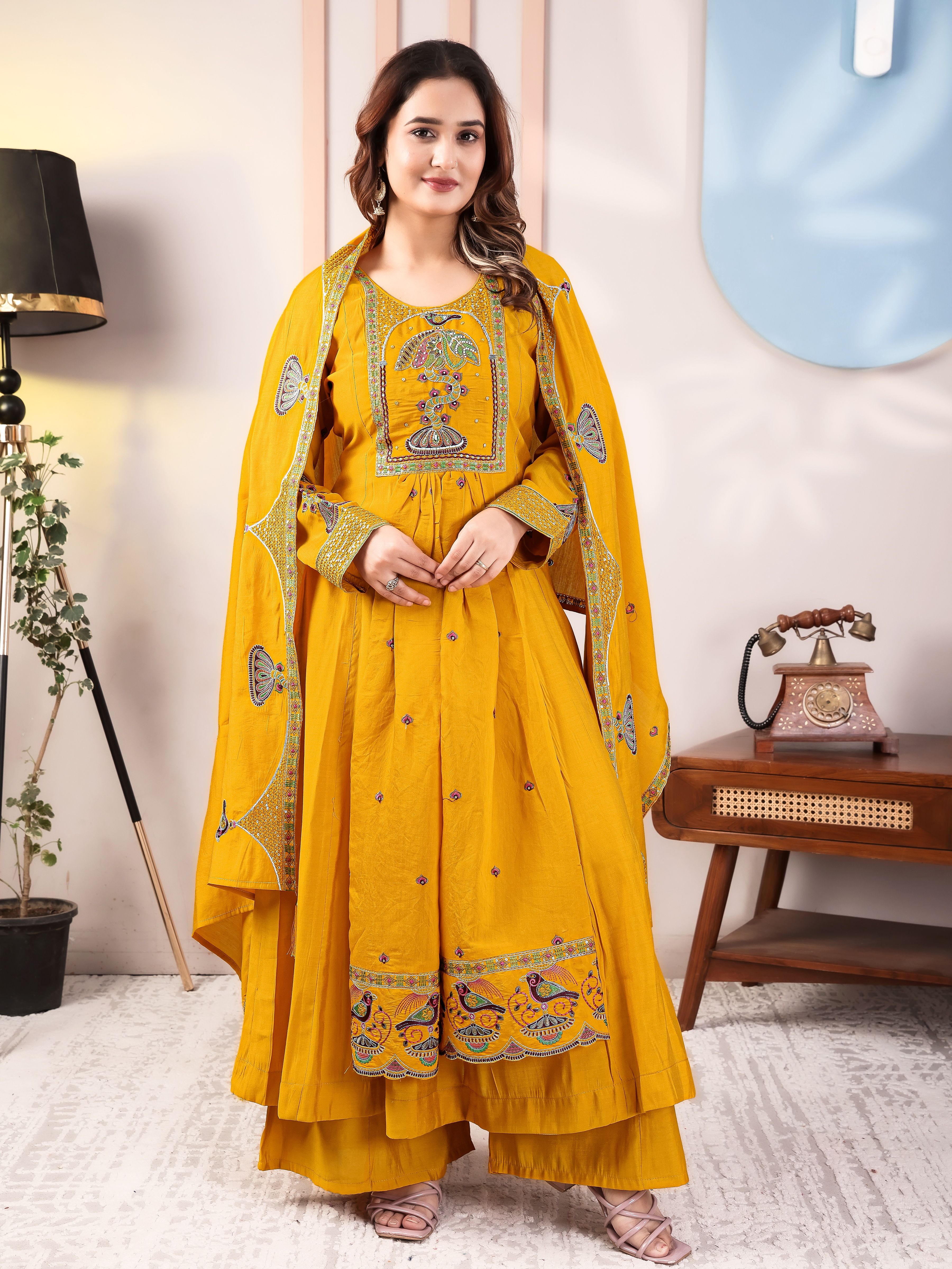 sawariya fashion Embroidered Anarkali Kurta, Bottom & Dupatta Set-picture-1