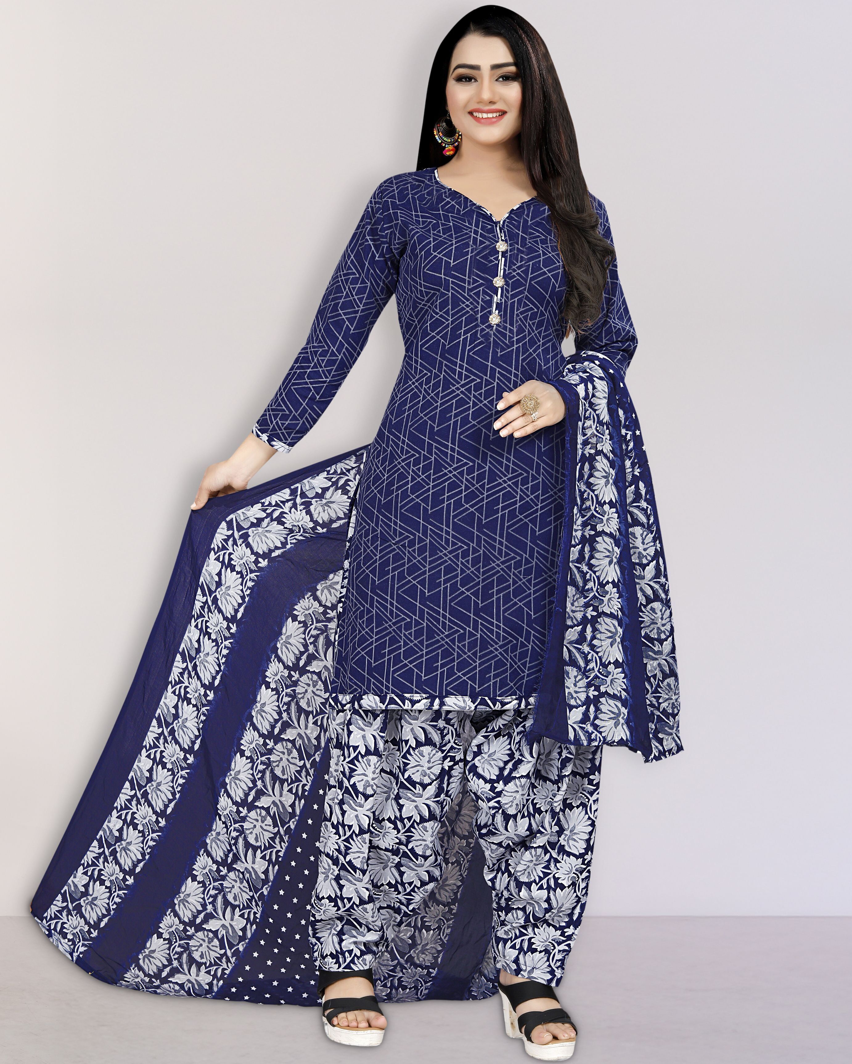 Printed Kurta, Patiala & Dupatta Set-image-33
