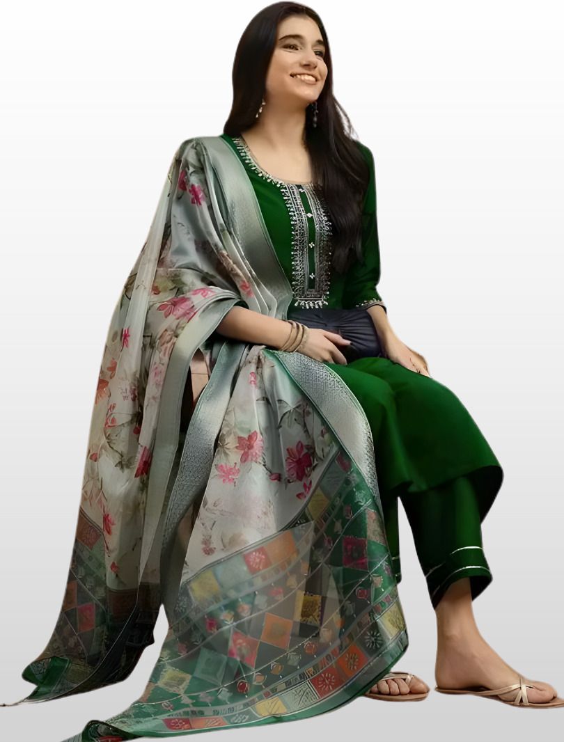 mayra Embroidered Kurta, Trouser/Pant & Dupatta Set-picture-23