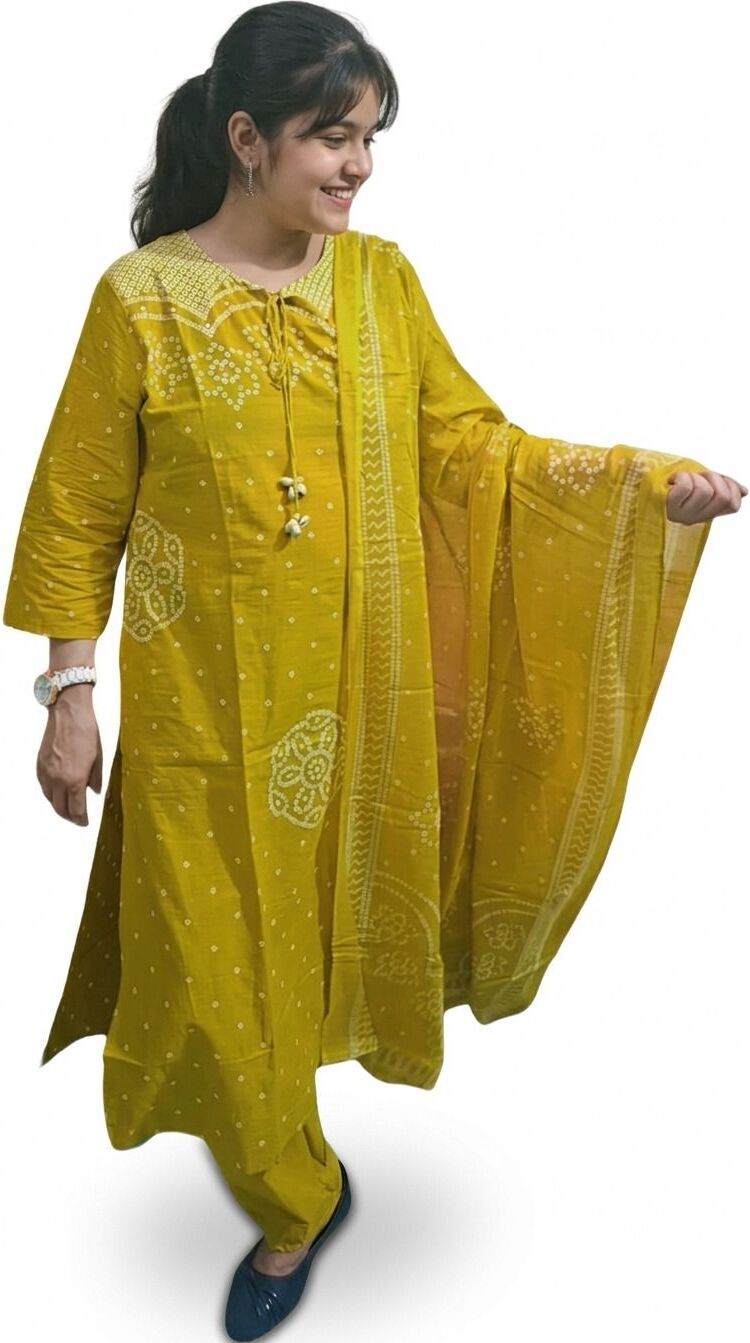 Floral Print, Color Block Kurta, Trouser/Pant & Dupatta Set-image-38