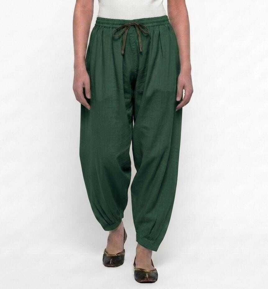 paro saree centre Pure Cotton Solid Women ["Dark Green"] Salwar-picture-10