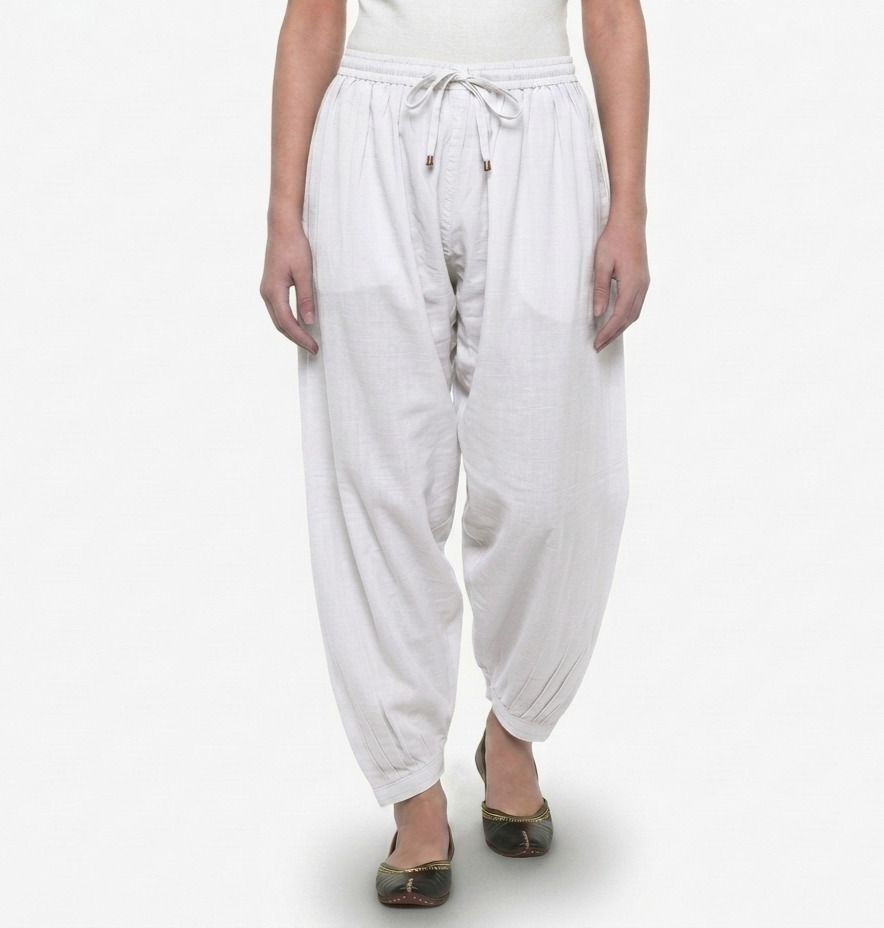 mitulgarments Pure Cotton Solid Women ["White"] Salwar-picture-18