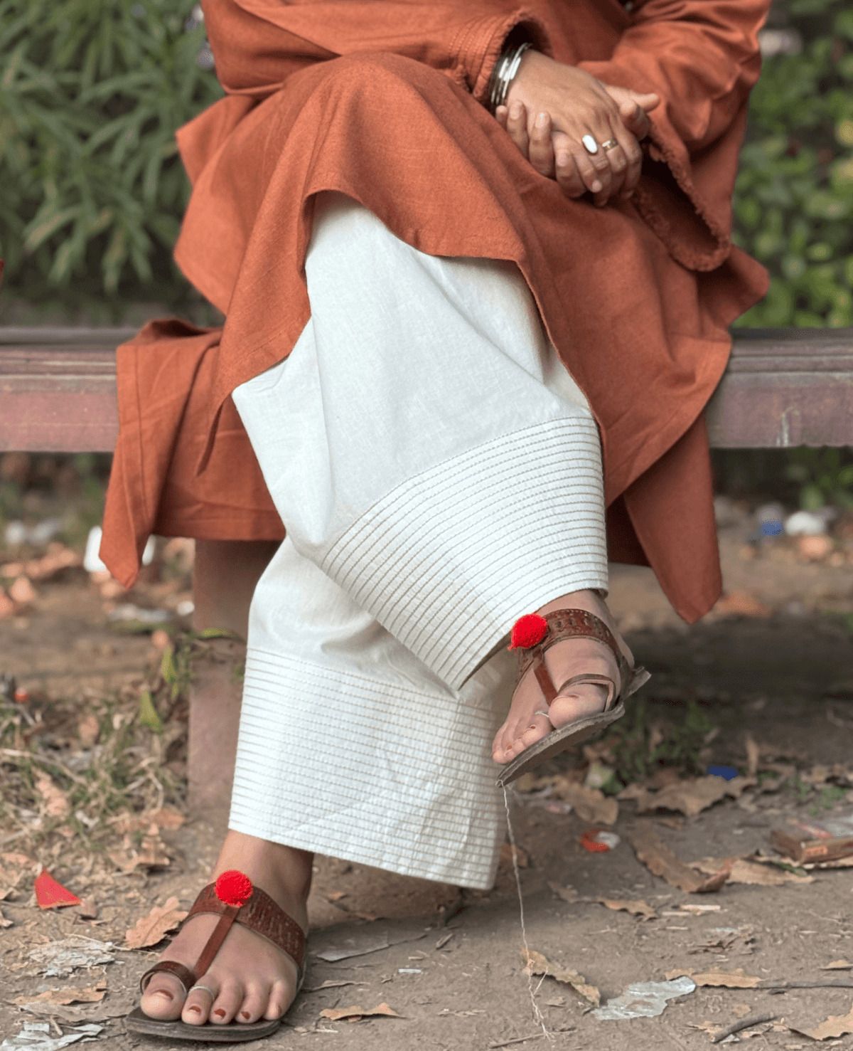 nyc fashion Pure Cotton Embroidered Women ["White"] Salwar-picture-12