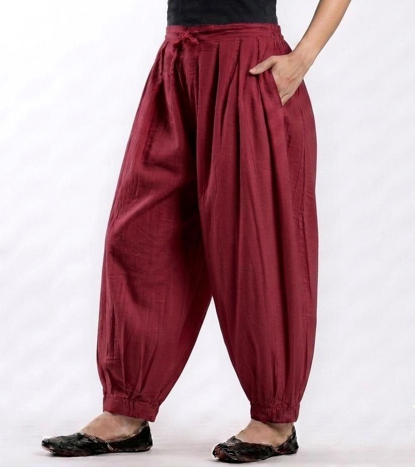 radharaaman fashion Pure Cotton Solid Women ["Maroon"] Salwar-picture-29