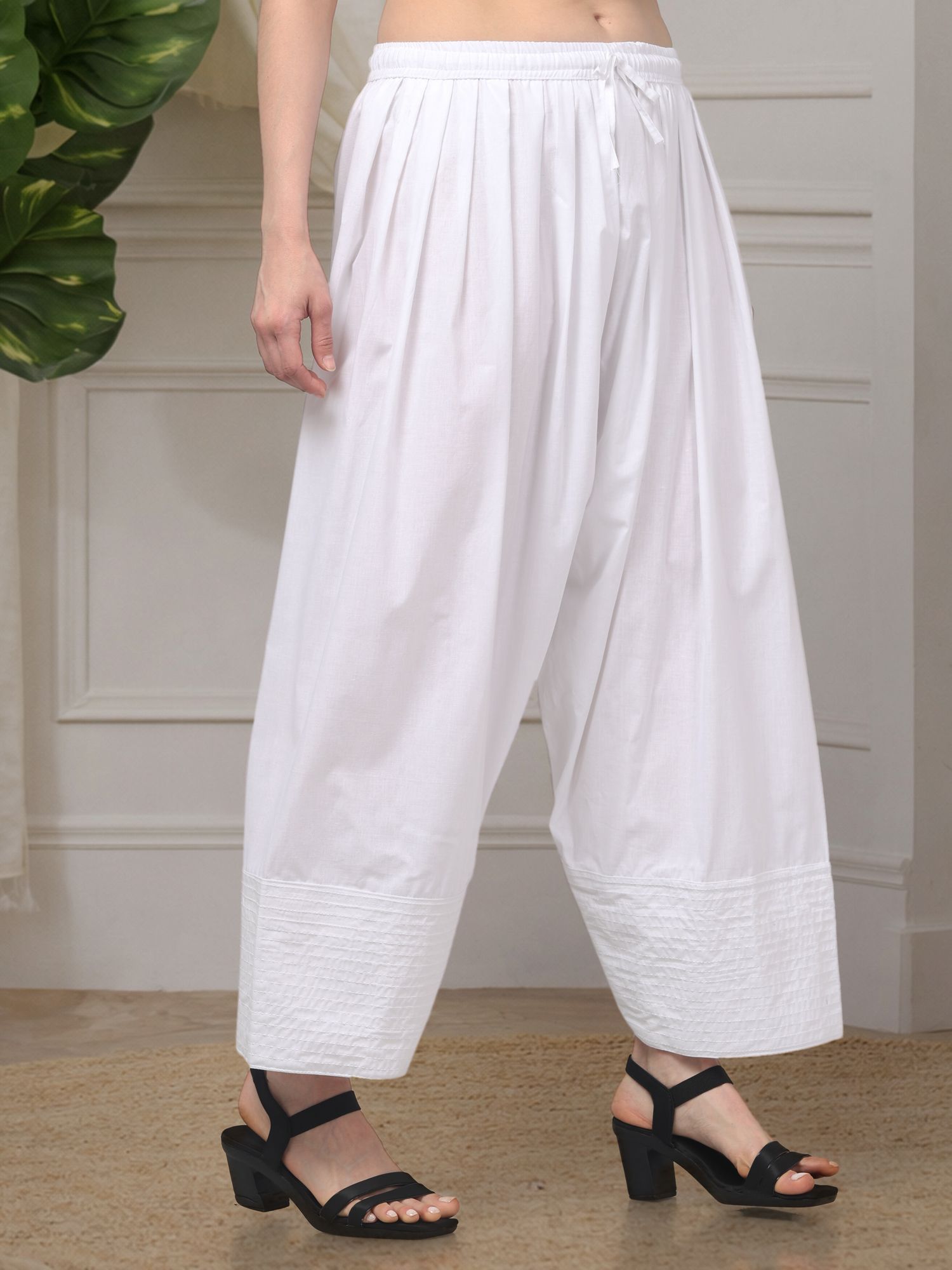 farukhi creation Cotton Blend Solid Women ["White"] Salwar-picture-21