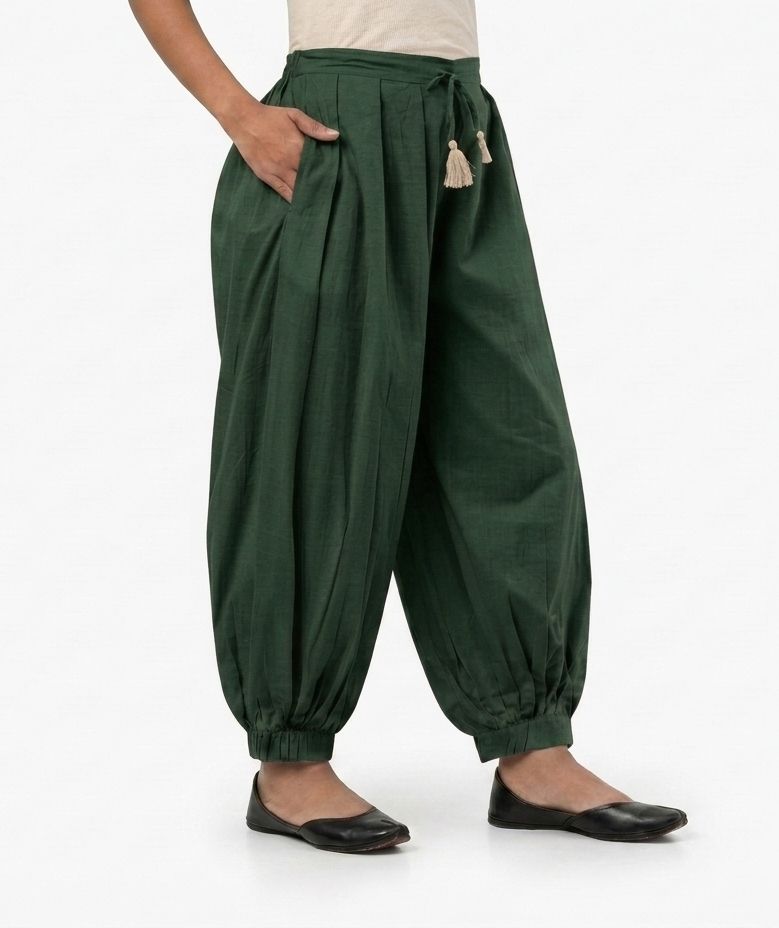 ritaafashion Pure Cotton Solid Women ["Dark Green"] Salwar-picture-21