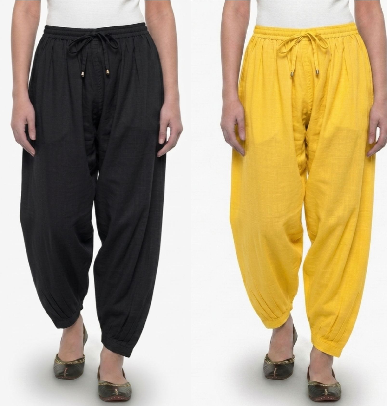 mitulgarments Pure Cotton Solid Women ["Black","Yellow"] Salwar-picture-24