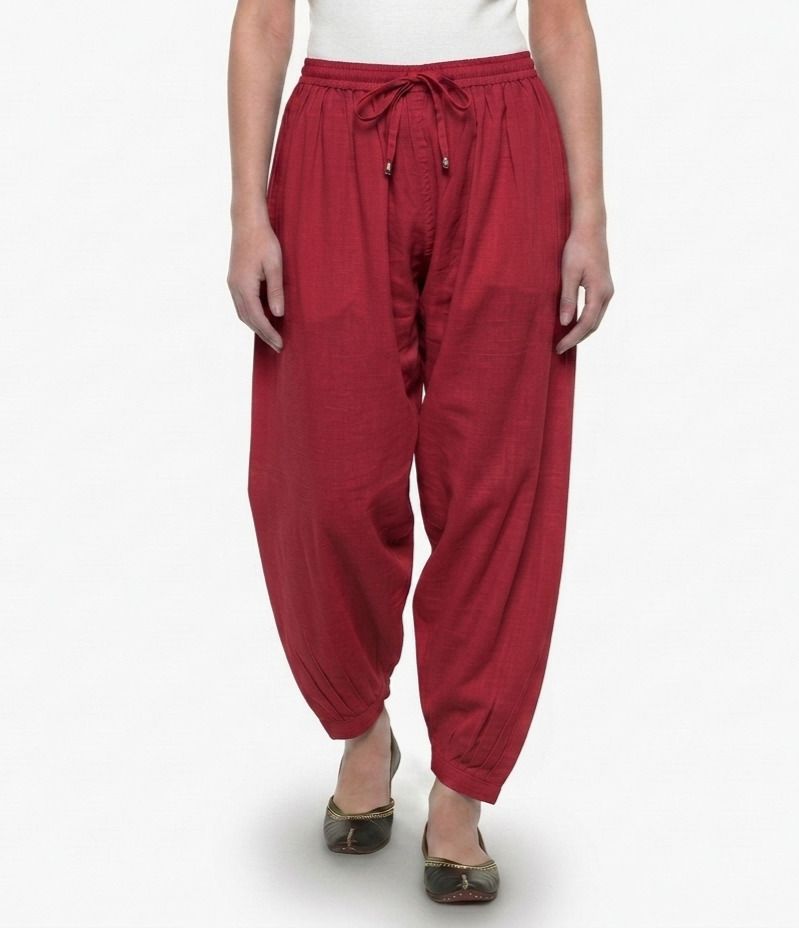 mitulgarments Pure Cotton Solid Women ["Red"] Salwar-picture-25