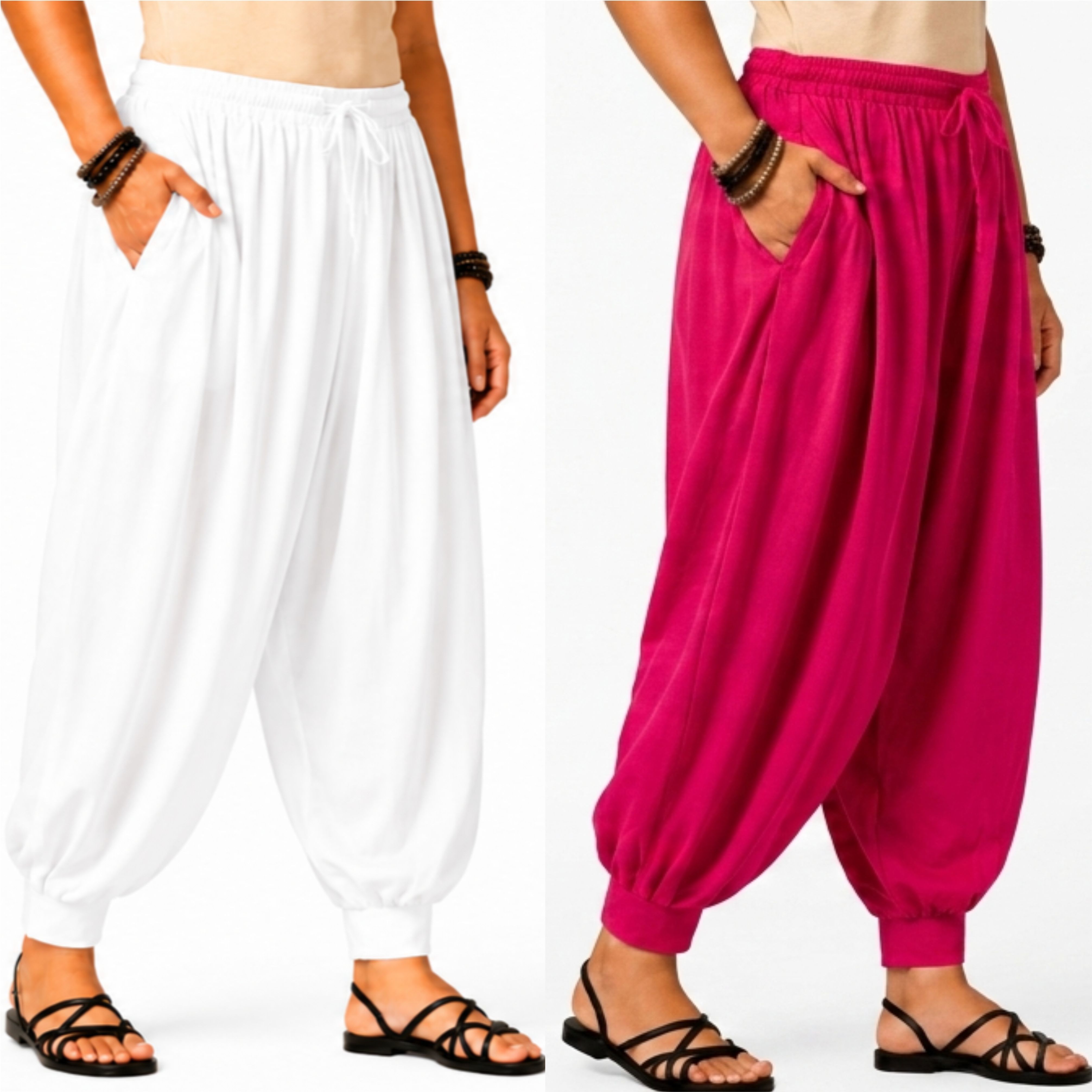 bapigarments Pure Cotton Solid Women ["White"] Salwar-picture-26