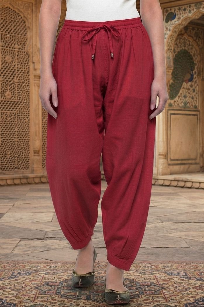 appu garmentss Pure Cotton Solid Women ["Red"] Salwar-picture-21