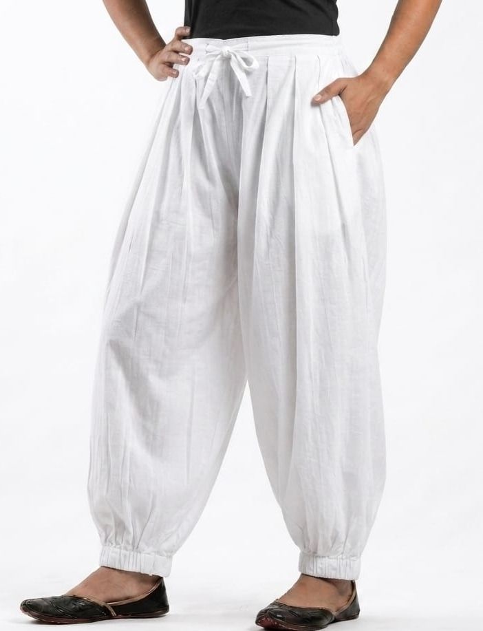 radharaaman fashion Pure Cotton Solid Women ["White"] Salwar-picture-14