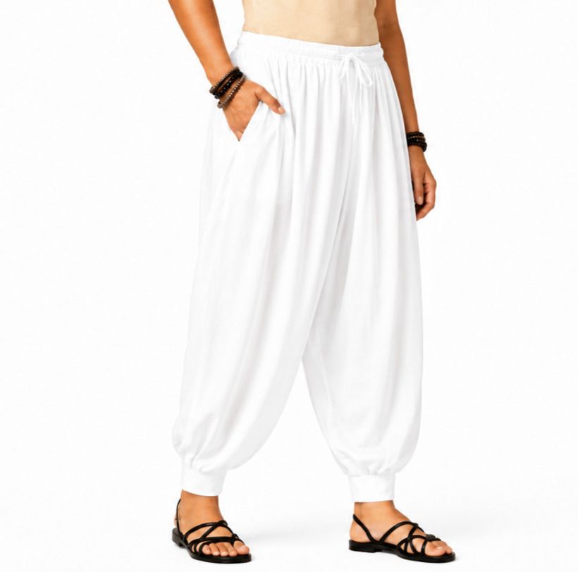 bapigarments Pure Cotton Solid Women ["White"] Salwar-picture-24