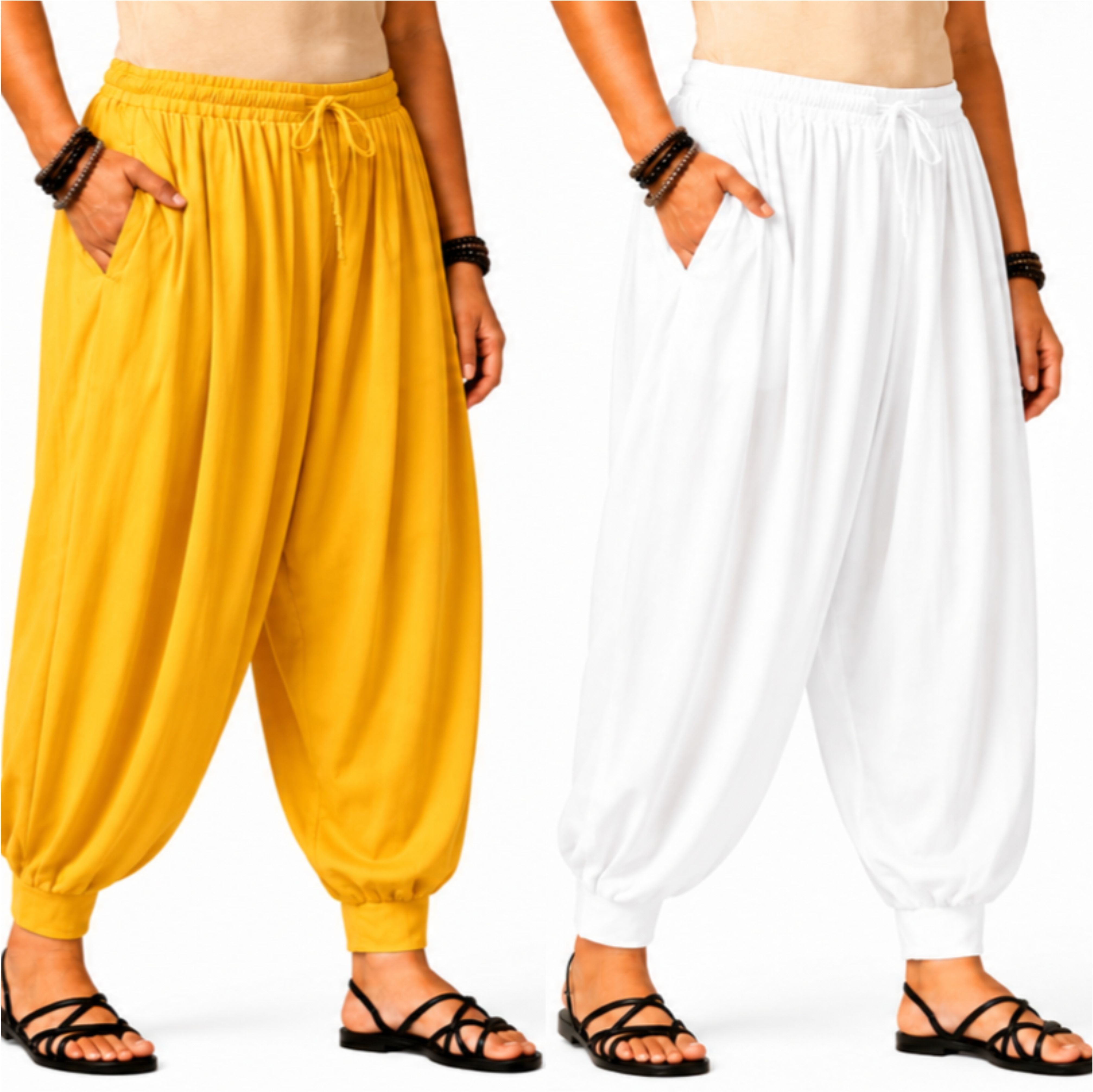 bapigarments Pure Cotton Solid Women ["Yellow"] Salwar-picture-16