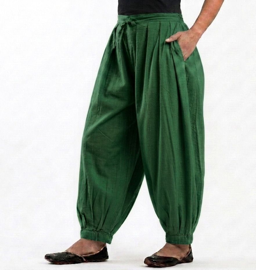 radharaaman fashion Pure Cotton Solid Women ["Dark Green"] Salwar-picture-40