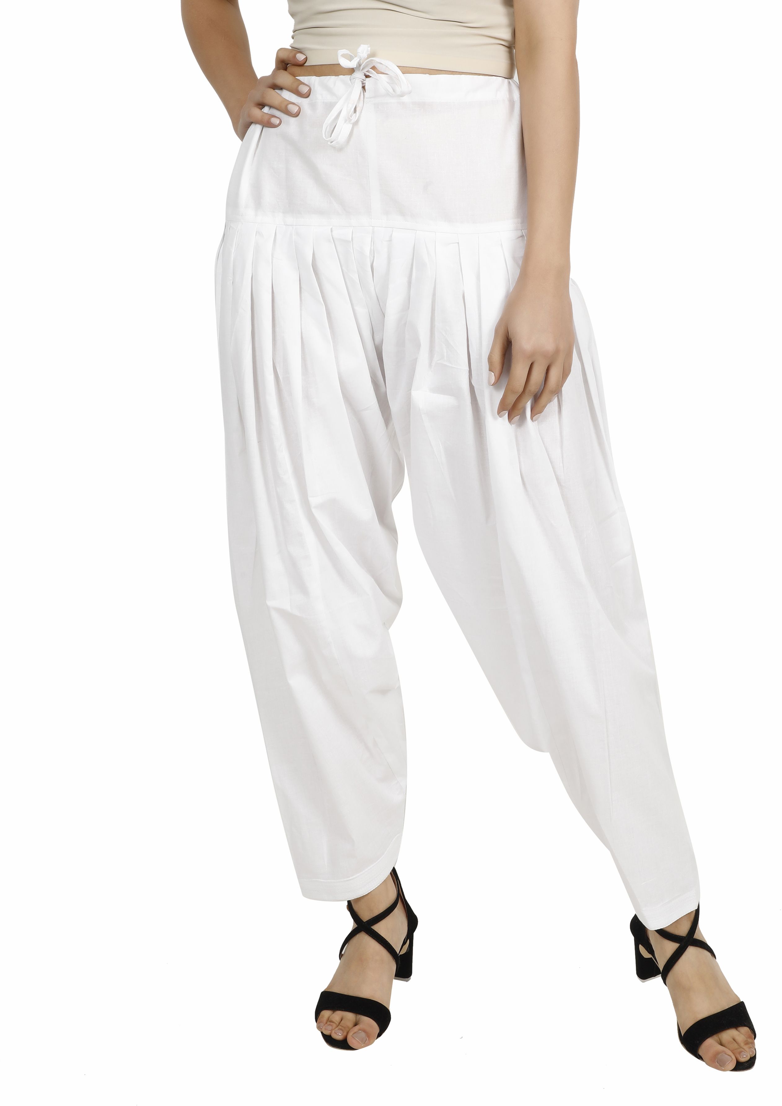 prabha creations Pure Cotton Solid Women ["White"] Salwar-picture-17