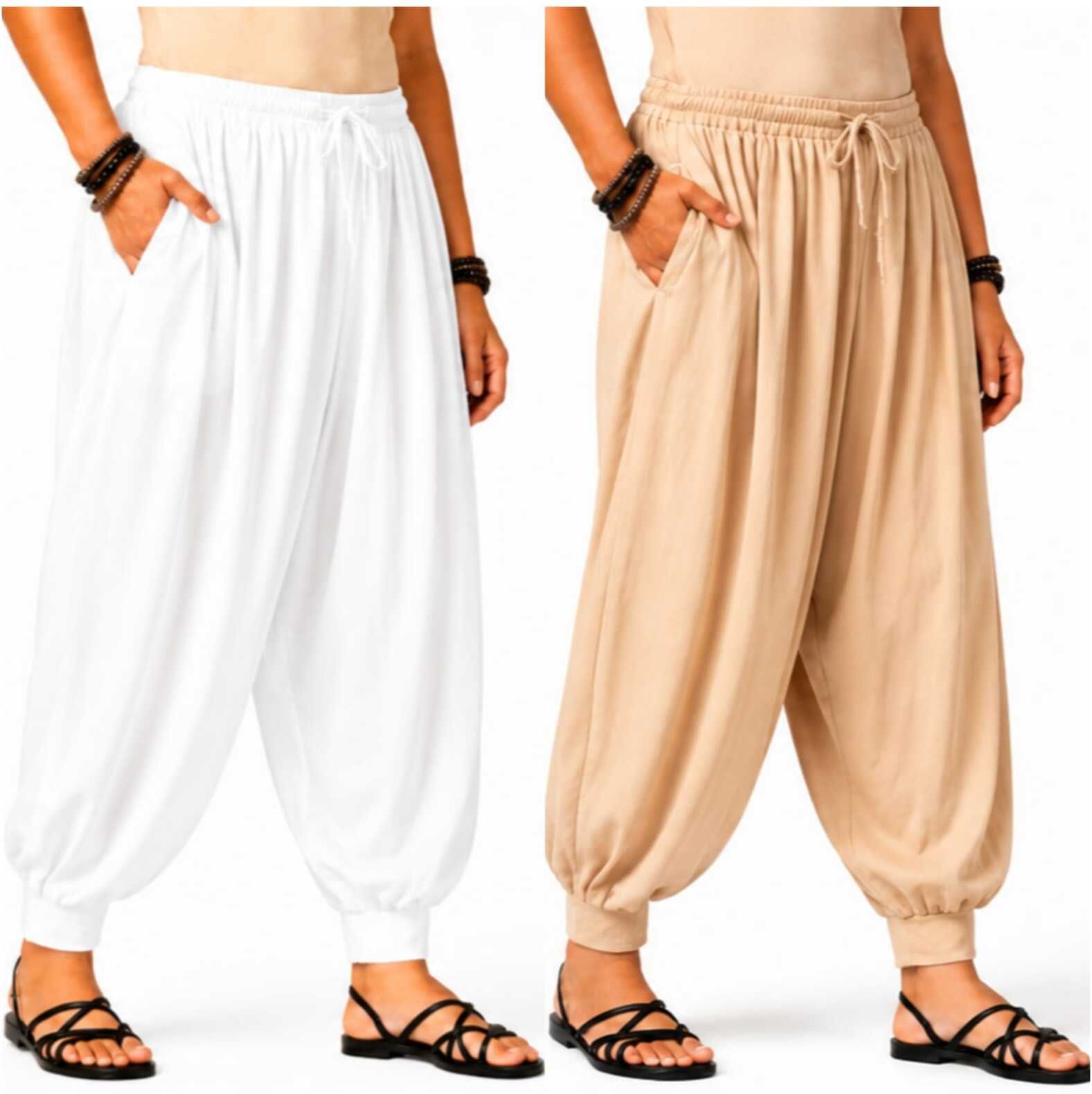 bapigarments Pure Cotton Solid Women ["White"] Salwar-picture-13