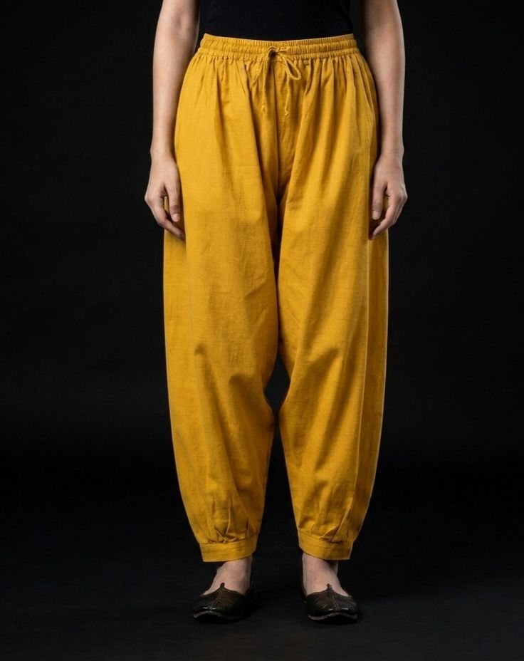 mitulgarments Pure Cotton Solid Women ["Yellow"] Salwar-picture-32