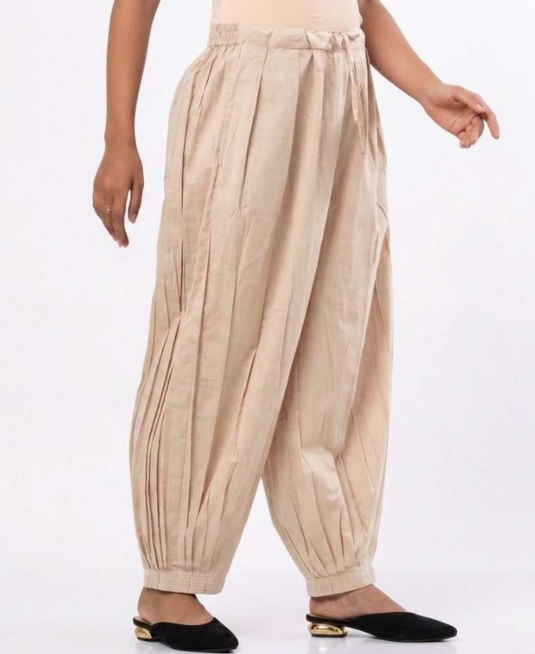 mitulgarments Pure Cotton Solid Women ["Beige"] Salwar-picture-19