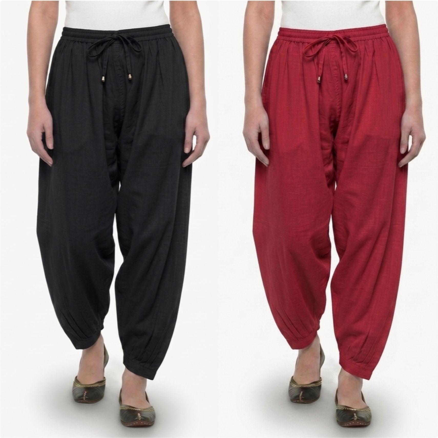 Pure Cotton Solid Women ["Black","Red"] Salwar-image-37