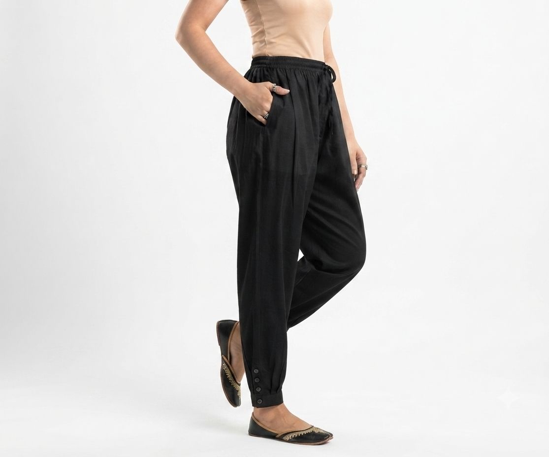 mitulgarments Pure Cotton Solid Women ["Black"] Salwar-picture-30