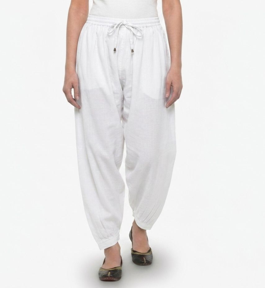 mitulgarments Pure Cotton Solid Women ["White"] Salwar-picture-39