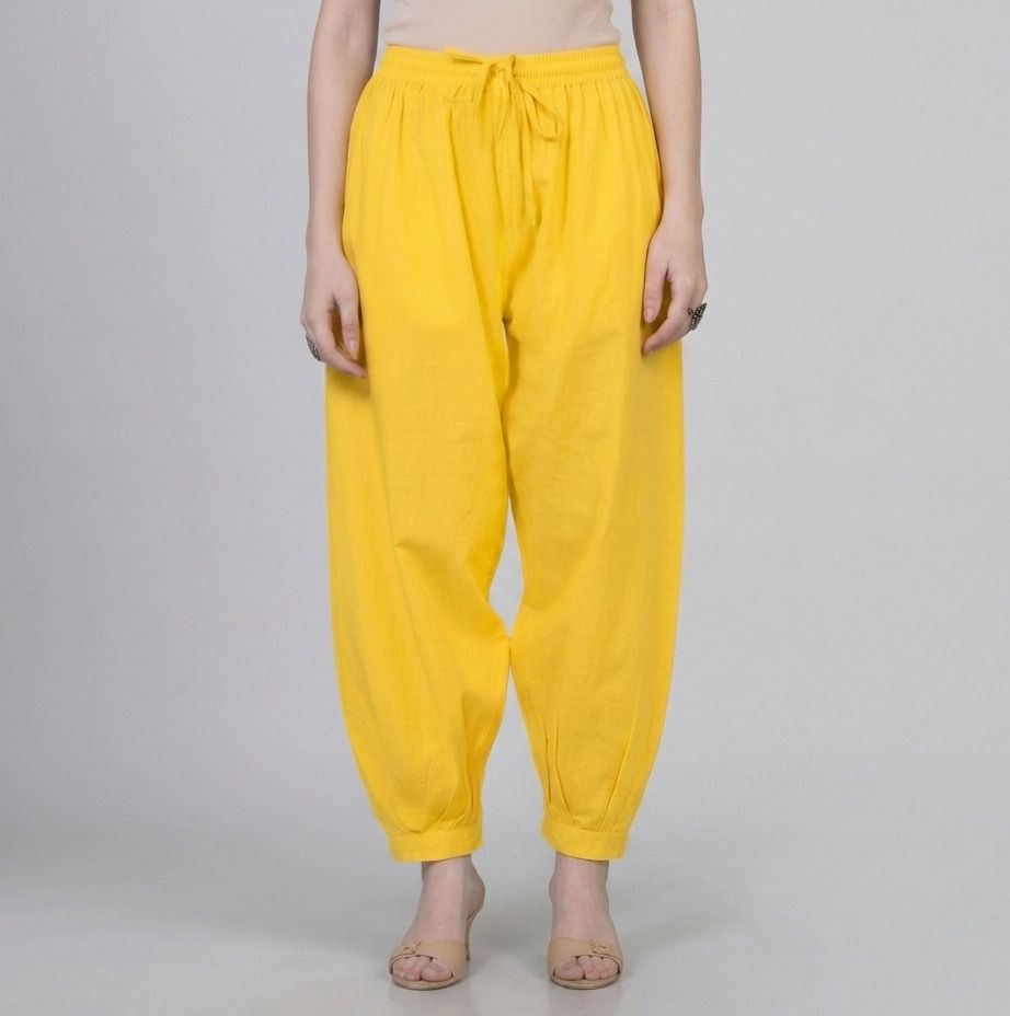 shyambastralayaa Pure Cotton Solid Women ["Yellow"] Salwar-picture-14