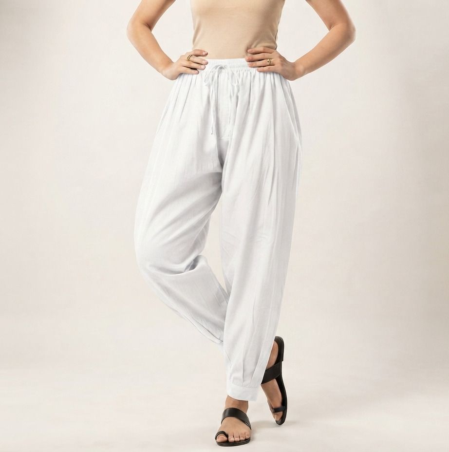 ushagarments Pure Cotton Solid Women ["White"] Salwar-picture-32