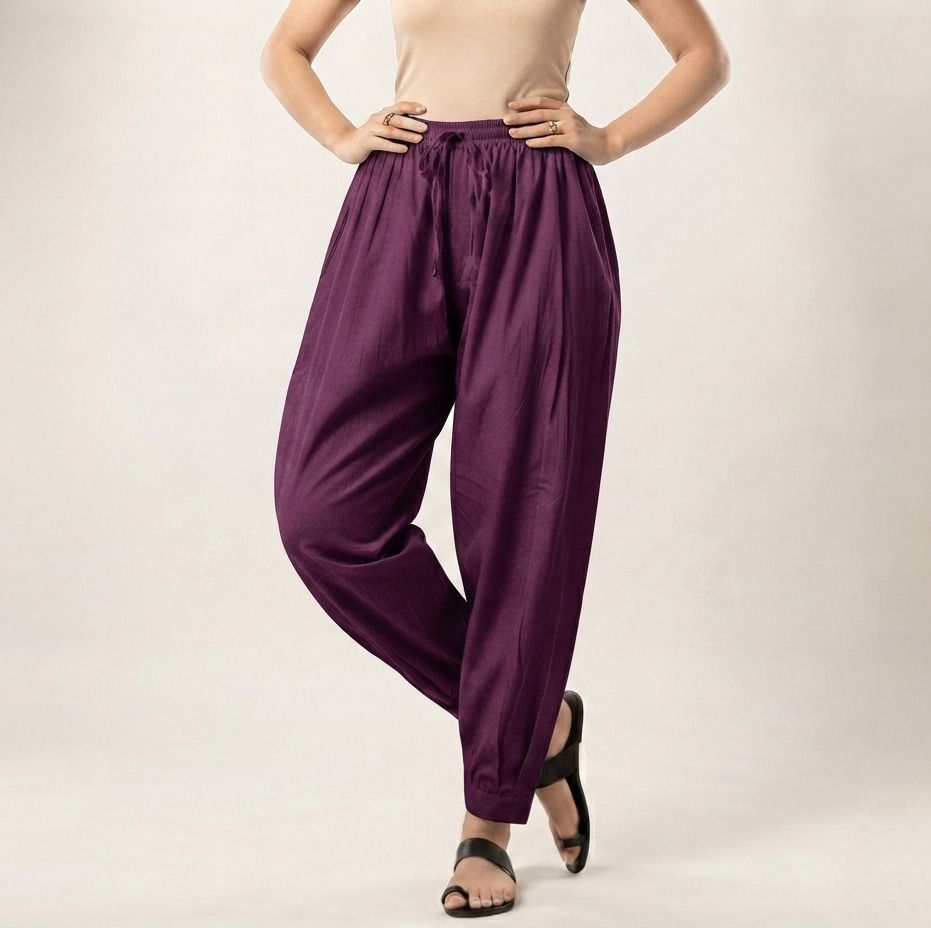 ushagarments Pure Cotton Solid Women ["Purple"] Salwar-picture-25