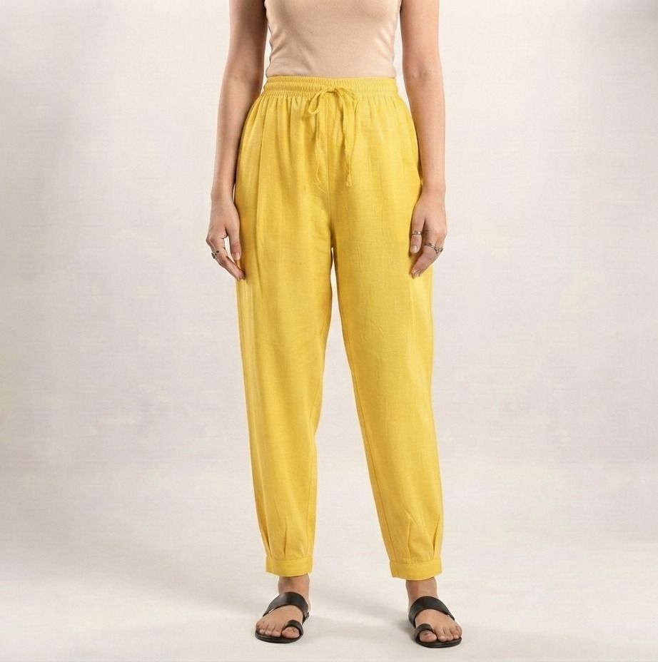 ushagarments Pure Cotton Solid Women ["Yellow"] Salwar-picture-26