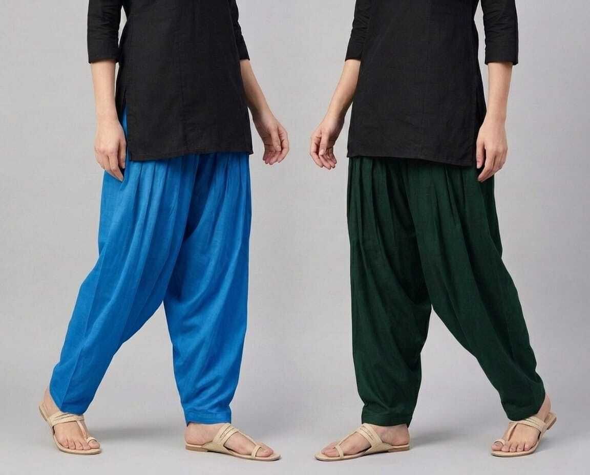 Pure Cotton Solid Women ["Dark Green","Light Blue"] Salwar-image-10