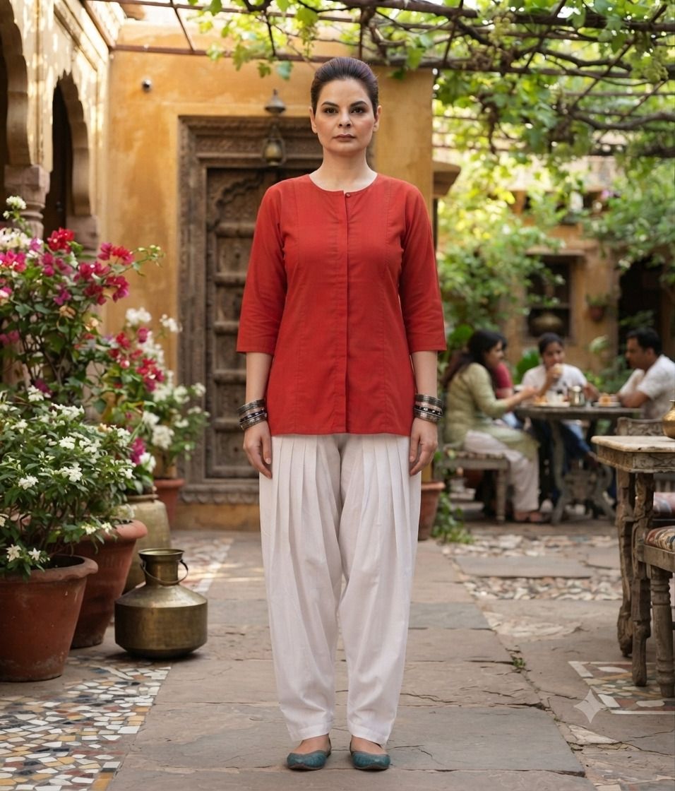 atriyo Pure Cotton Solid Women ["White"] Salwar-picture-40