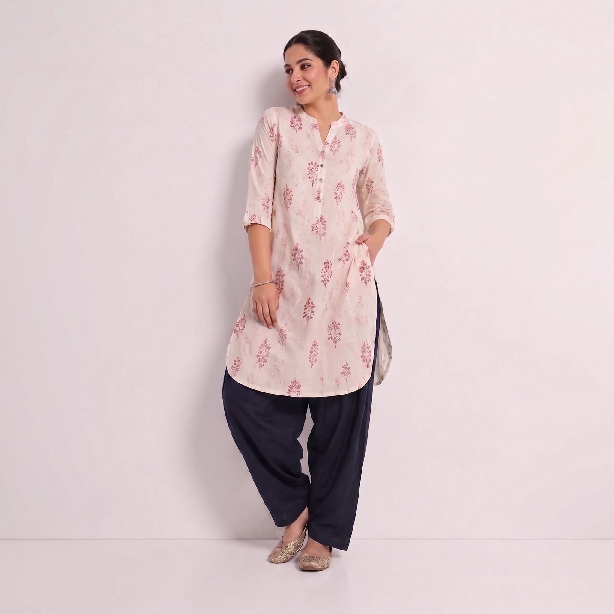 khatuja's Pure Cotton Solid Women ["Dark Blue"] Salwar-picture-14