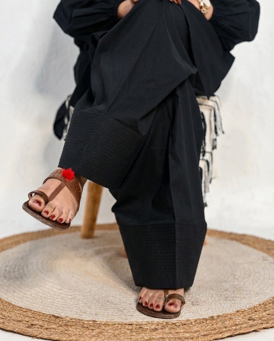 nyc fashion Pure Cotton Self Design Women ["Black"] Salwar-picture-2