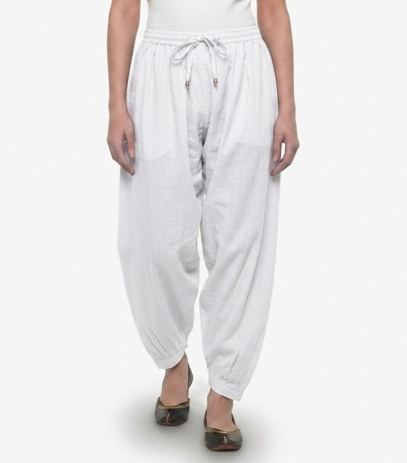 mitulgarments Pure Cotton Solid Women ["White"] Salwar-picture-21