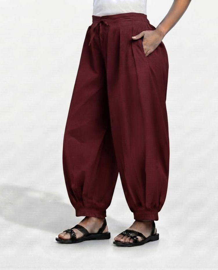 radharaaman fashion Pure Cotton Solid Women ["Maroon"] Salwar-picture-15