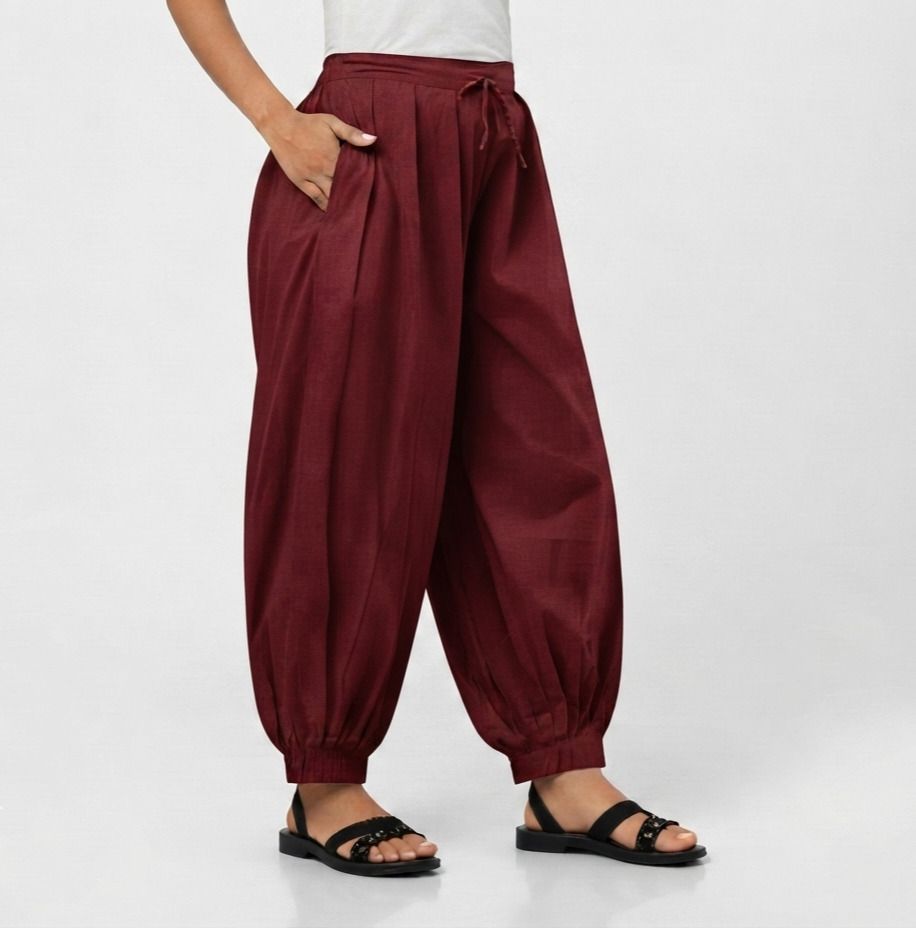 appu garmentss Pure Cotton Solid Women ["Maroon"] Salwar-picture-16